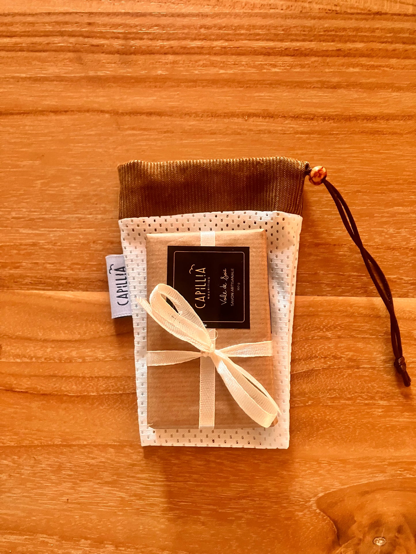 Pochette exfoliante pour savon solide