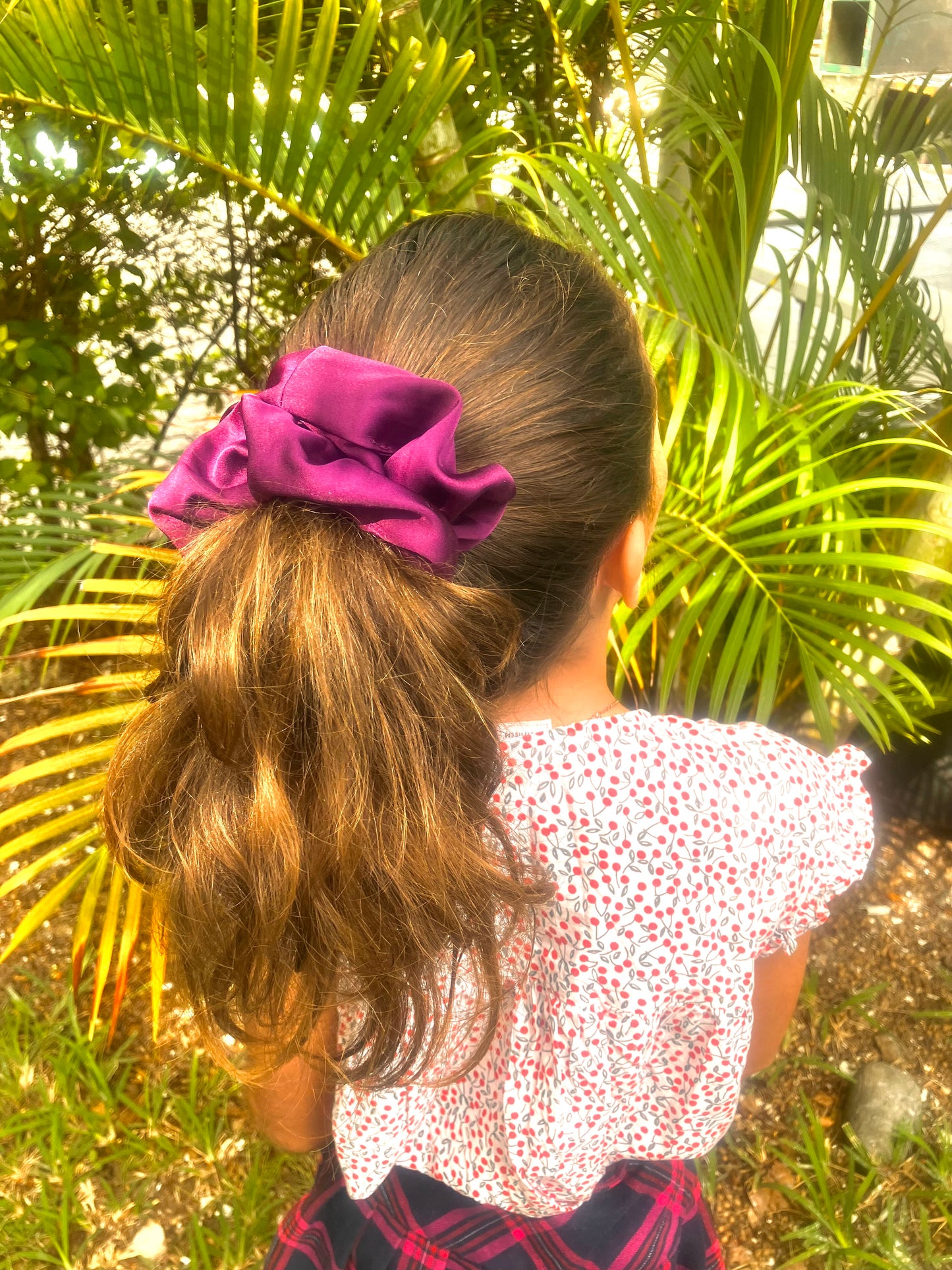 Chouchou en Satin de Soie Large