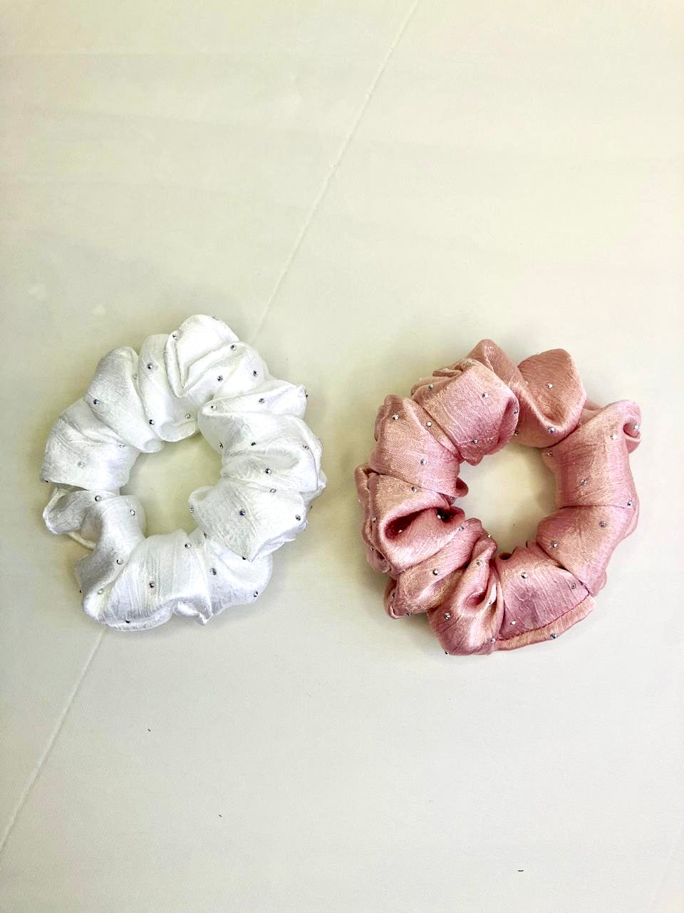Silk Satin Scrunchie Duo Medium