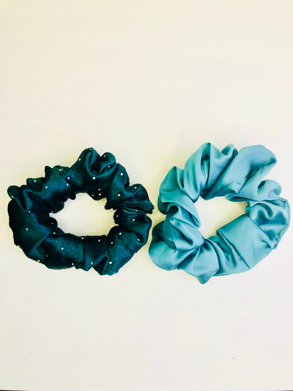 Silk Satin Scrunchie Duo Medium