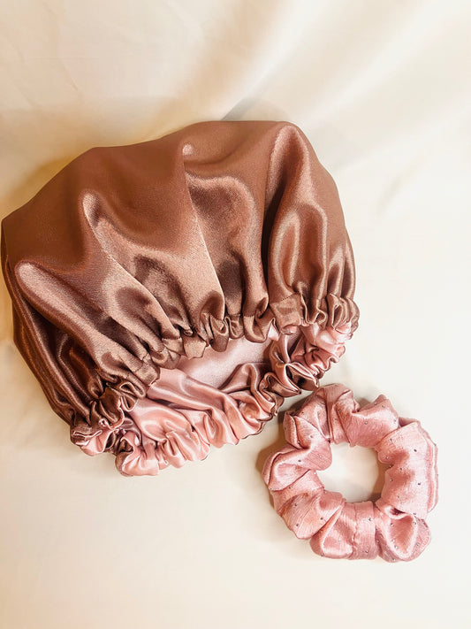 Rituel Nuit Satin –               Bonnet Satin Crêpé + 1 Chouchou Large