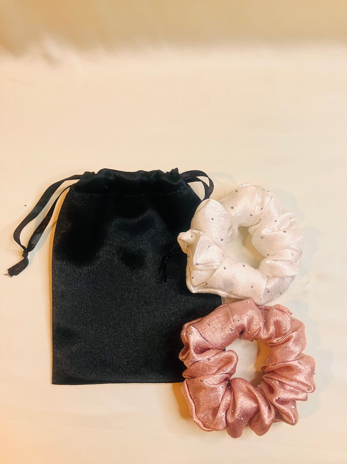 Silk Satin Scrunchie Duo Medium