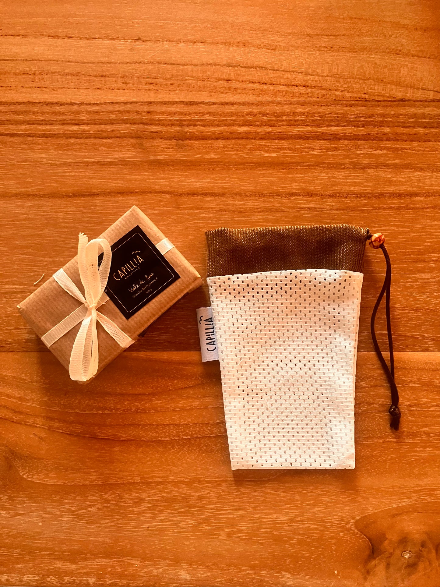 Pochette exfoliante pour savon solide